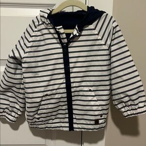 Janie and Jack Navy Striped Raincoat